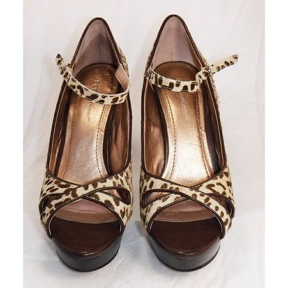 BCBGeneration Leather Animal Print Heels - Picture 3 of 4